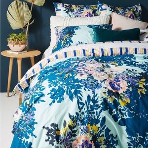 BRAND NEW 💕 Anthropologie Jeweled Garden 💐 Queen Duvet Set